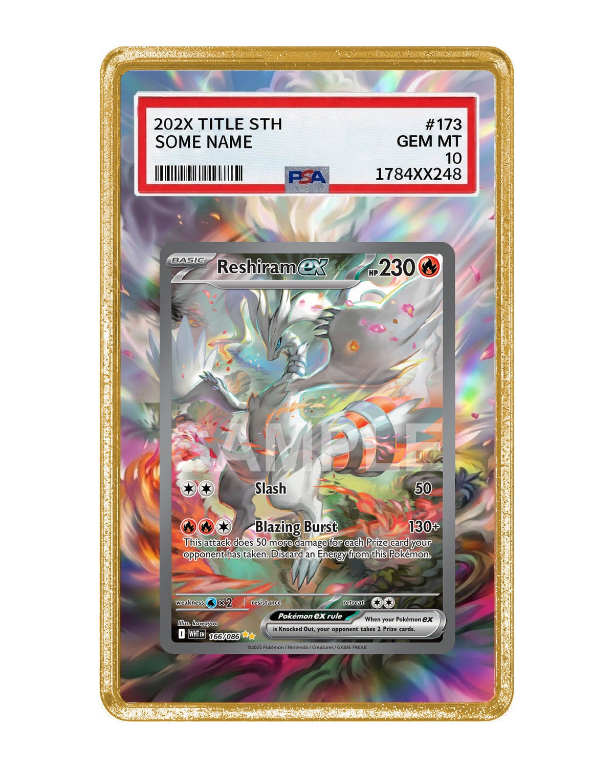 Reshiram ex #166 White Flare Extended Art Case