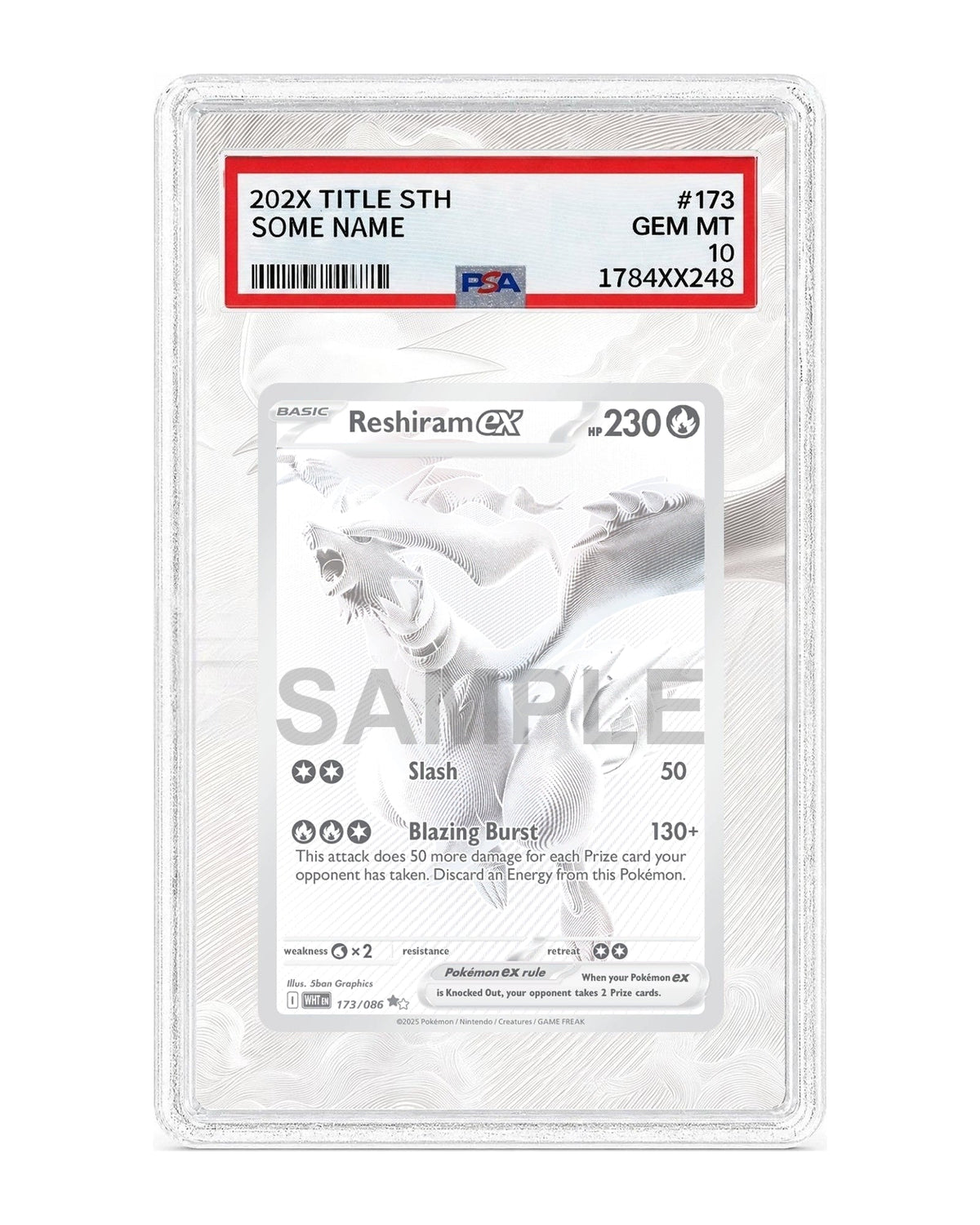 Reshiram ex #173 White Flare Extended Art Case