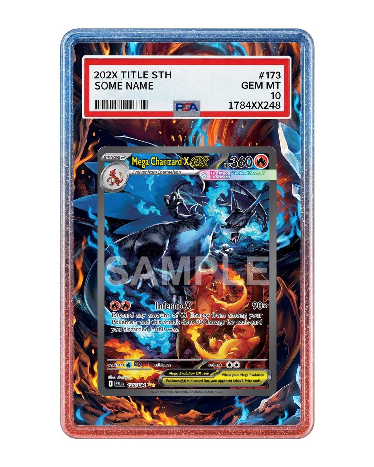 Mega Charizard X ex #125 Phantasma Flames Extended Art Case