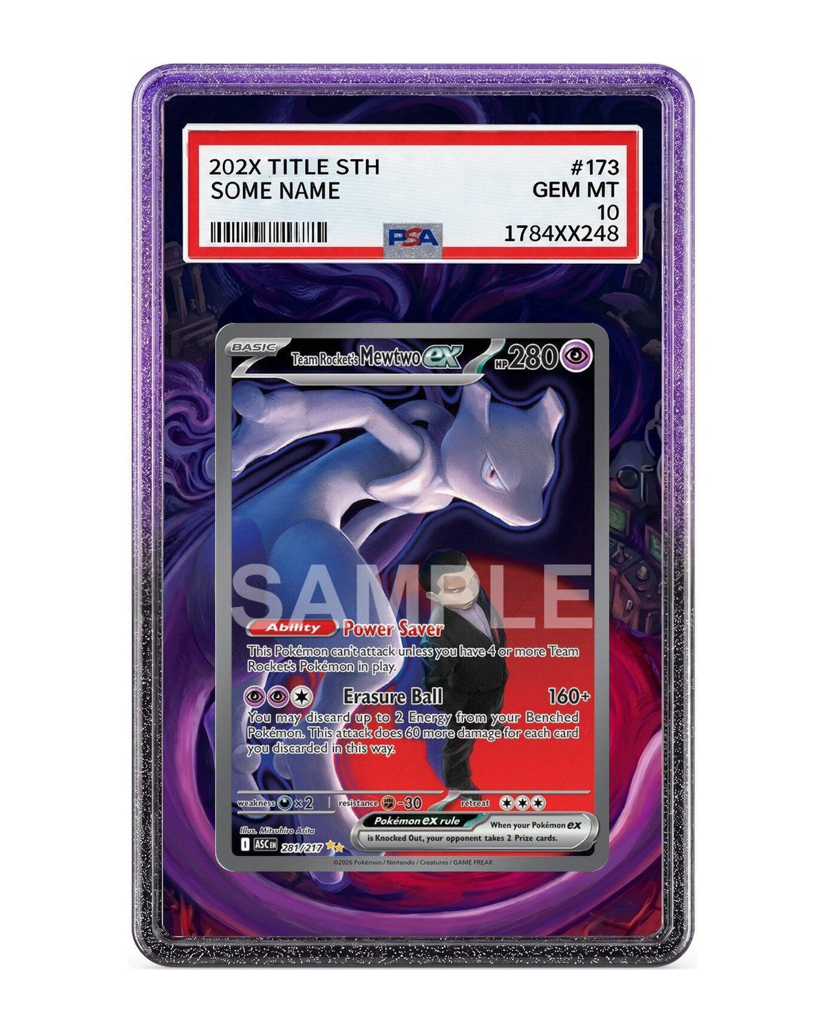Team Rocket's Mewtwo Ex #281 Ascended Heroes Extended Art Case