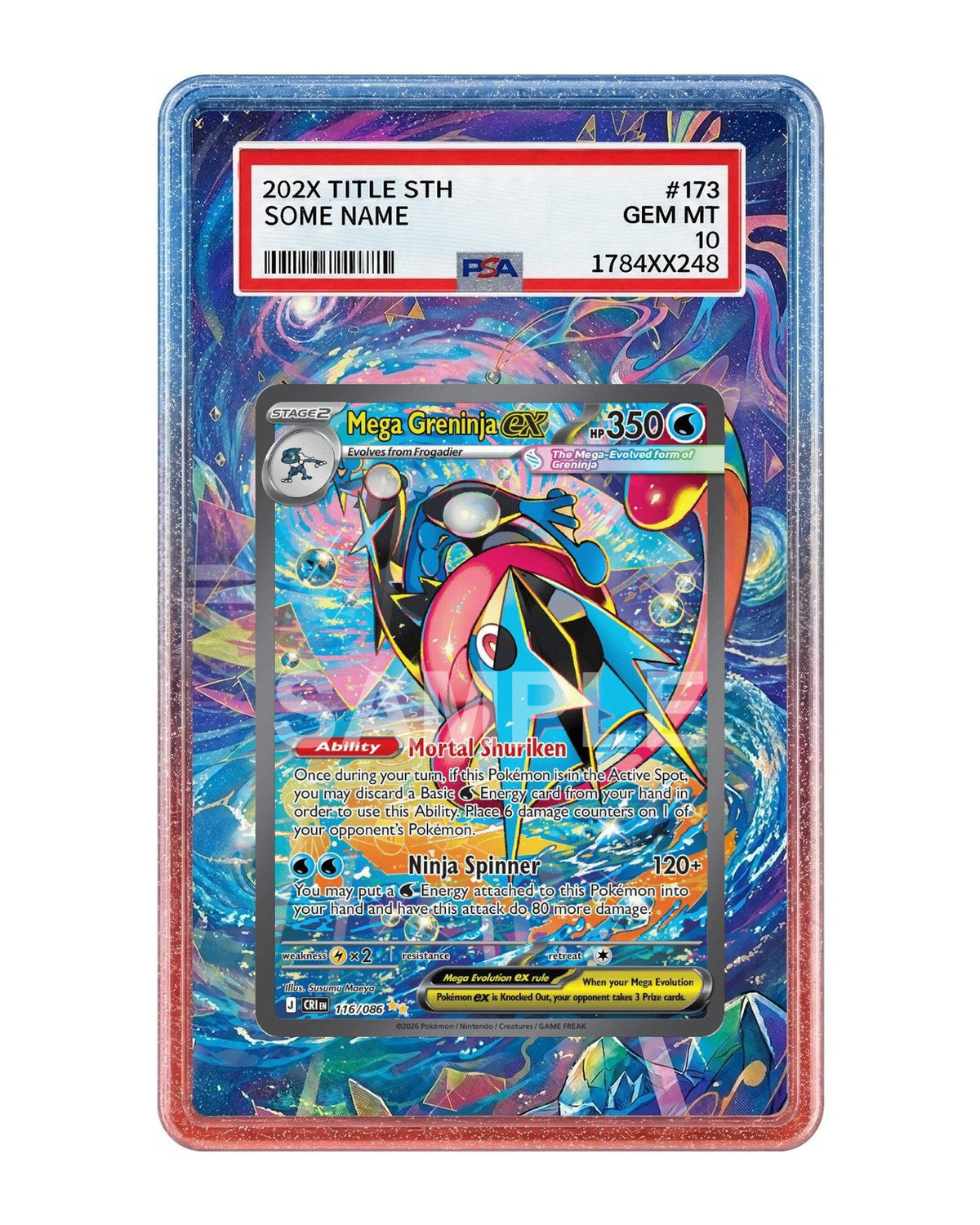Mega Greninja ex #116 Chaos Rising Extended Art Case