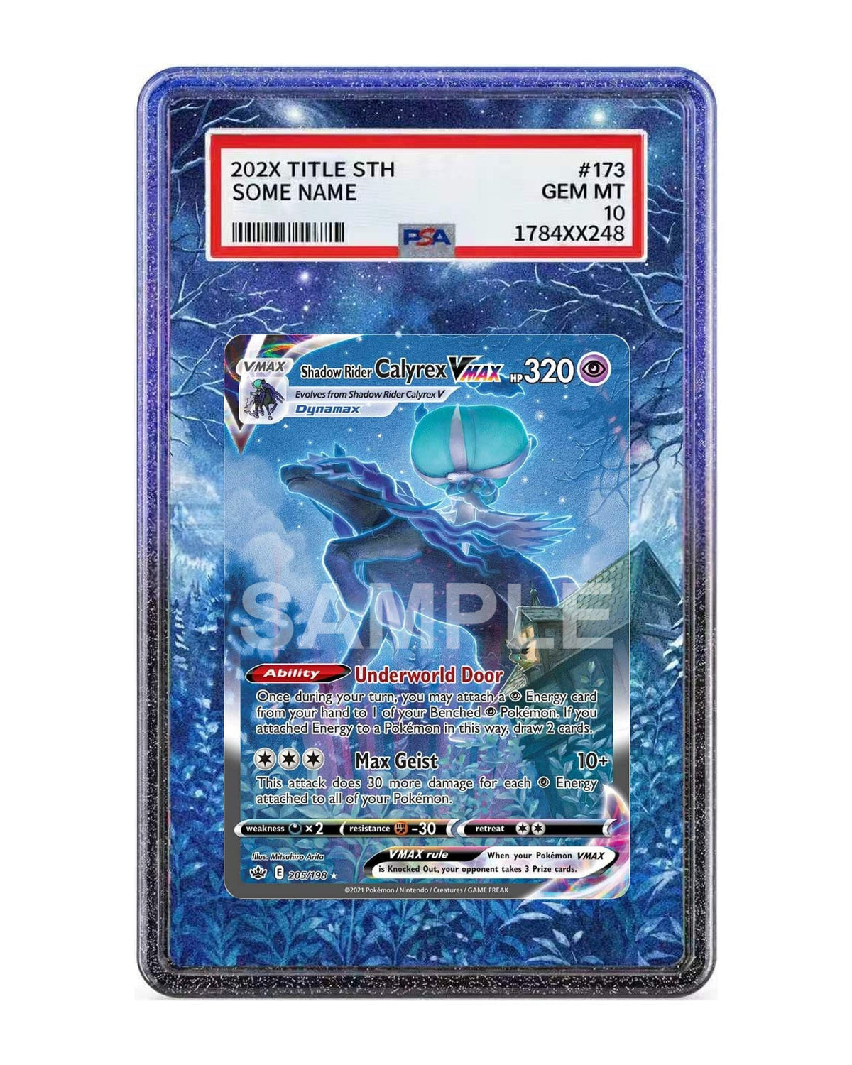 Shadow Rider Calyrex VMAX #205 Chilling Reign Extended Art Case