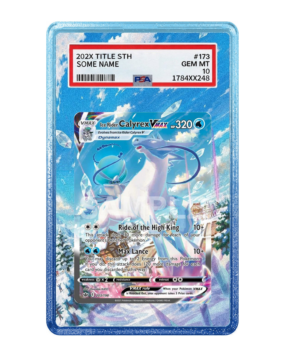 Ice Rider Calyrex VMAX #203 Chilling Reign Extended Art Case