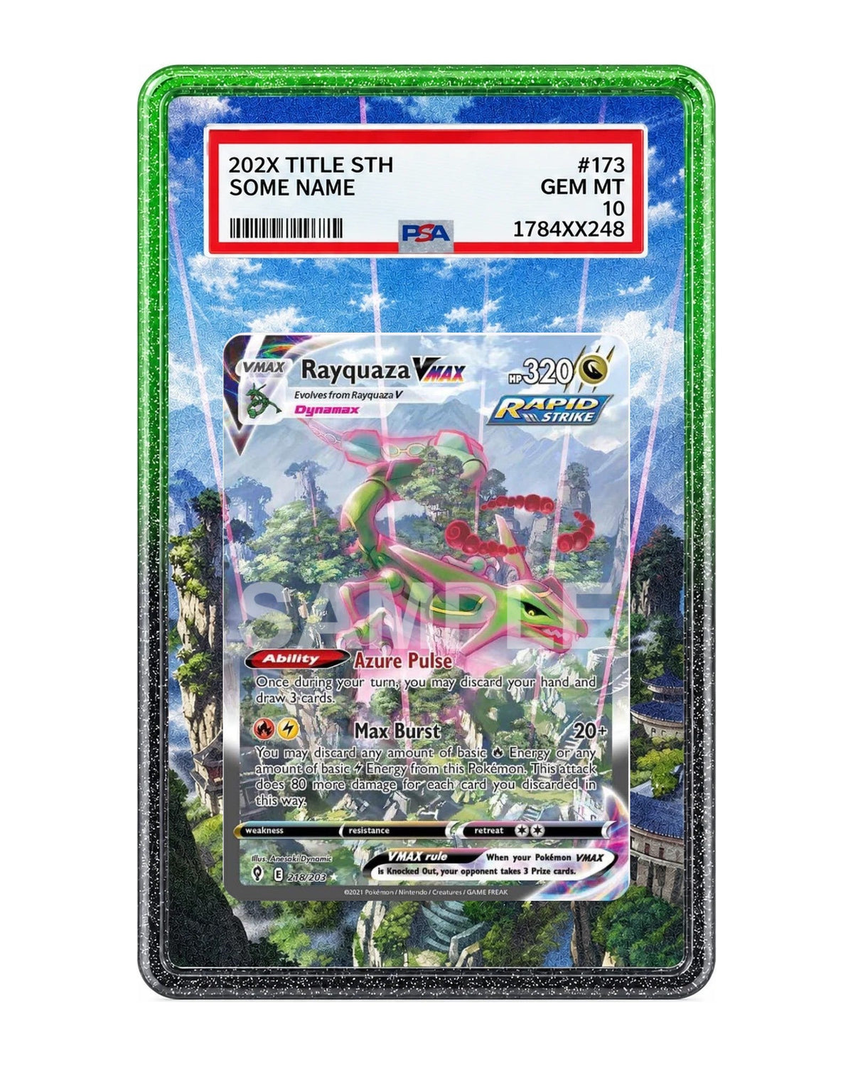 Rayquaza VMAX #218 Evolving Skies Extended Art Case