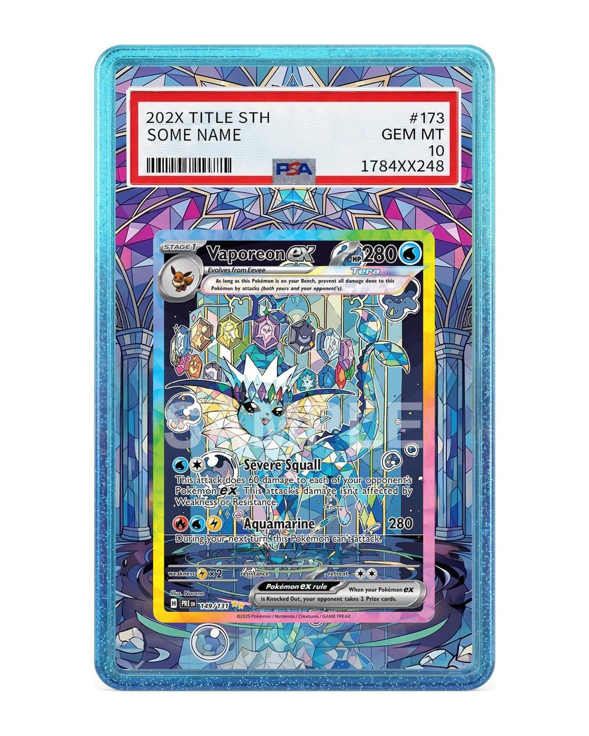 Vaporeon ex #149 Prismatic Evolutions Extended Art Case