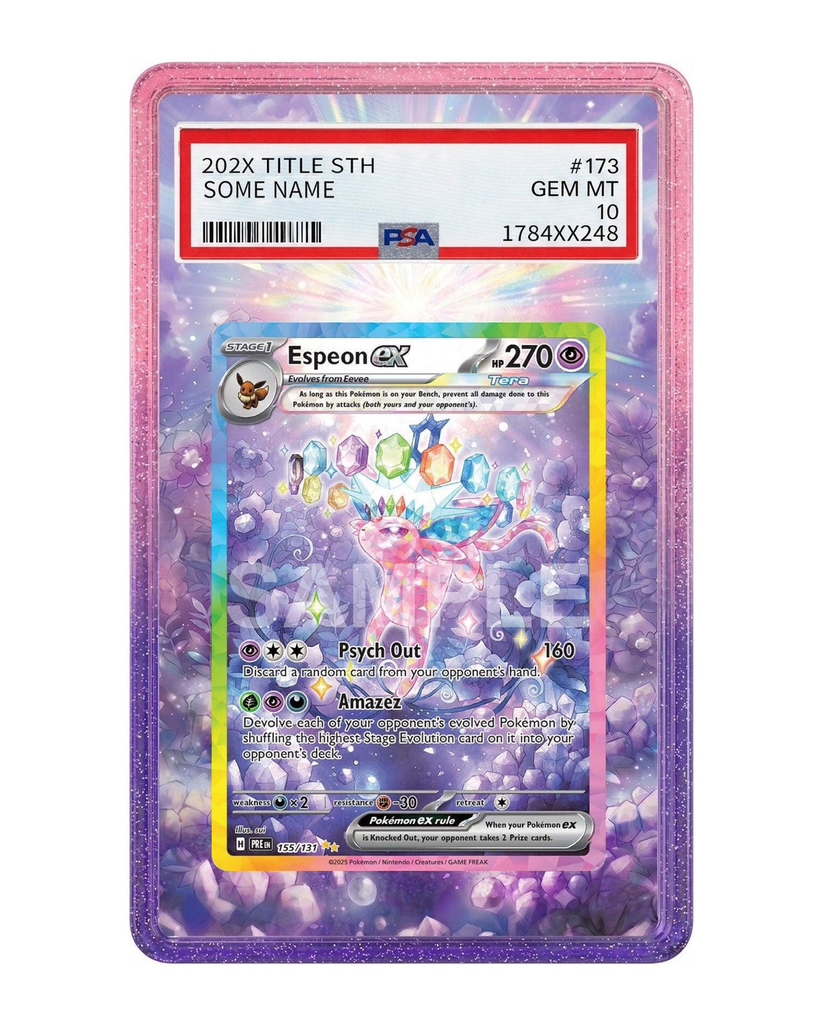 Espeon ex #155 Prismatic Evolutions Extended Art Case