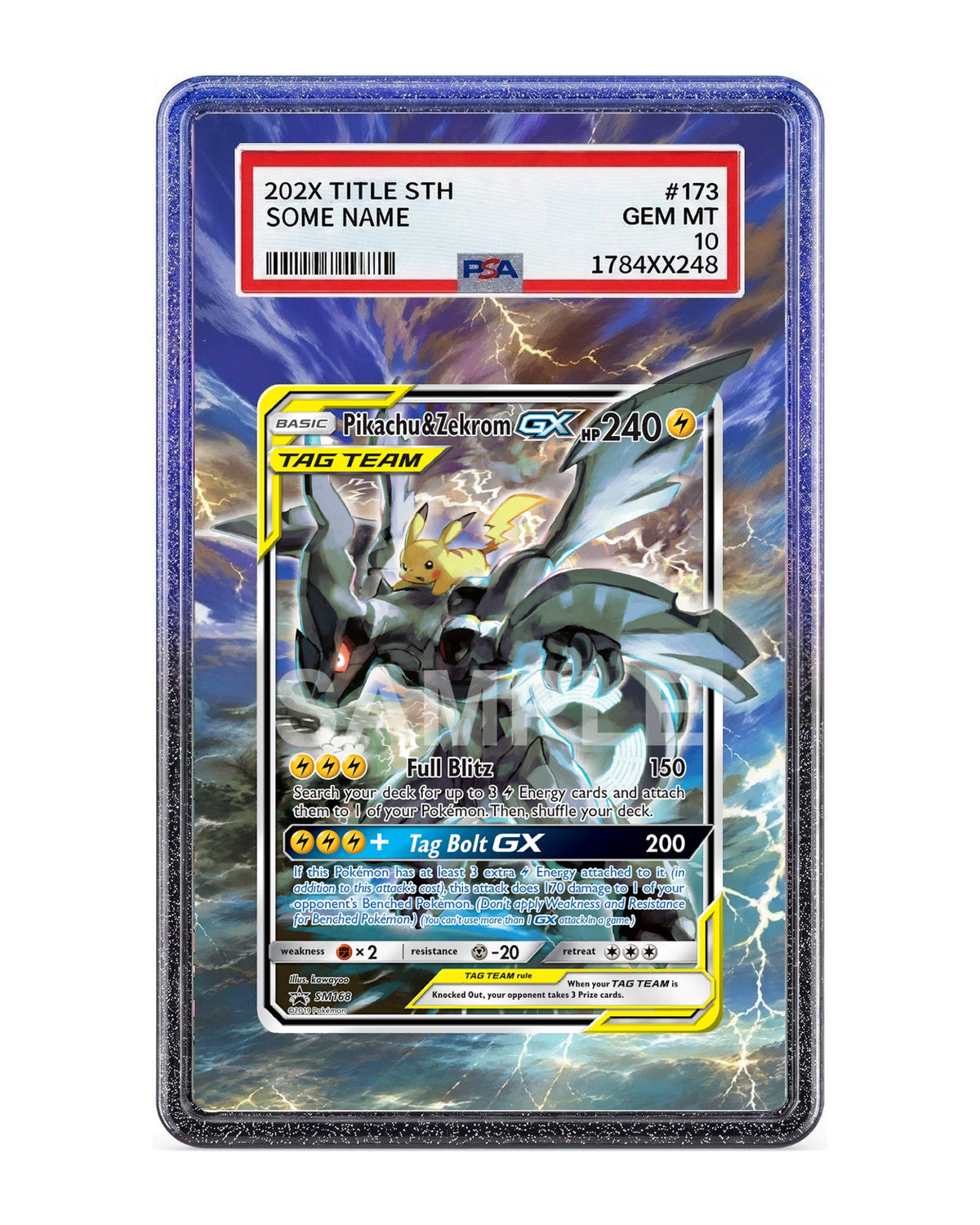Pikachu & Zekrom GX #SM168 Extended Art Case
