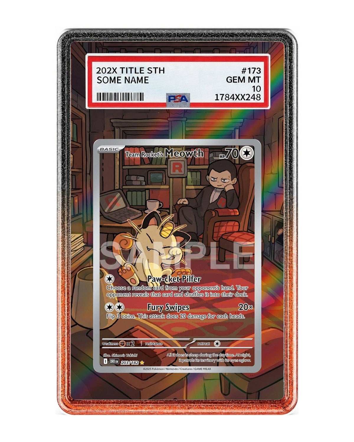 Team Rocket's Meowth #203 Destined Rivals Extended Art Case