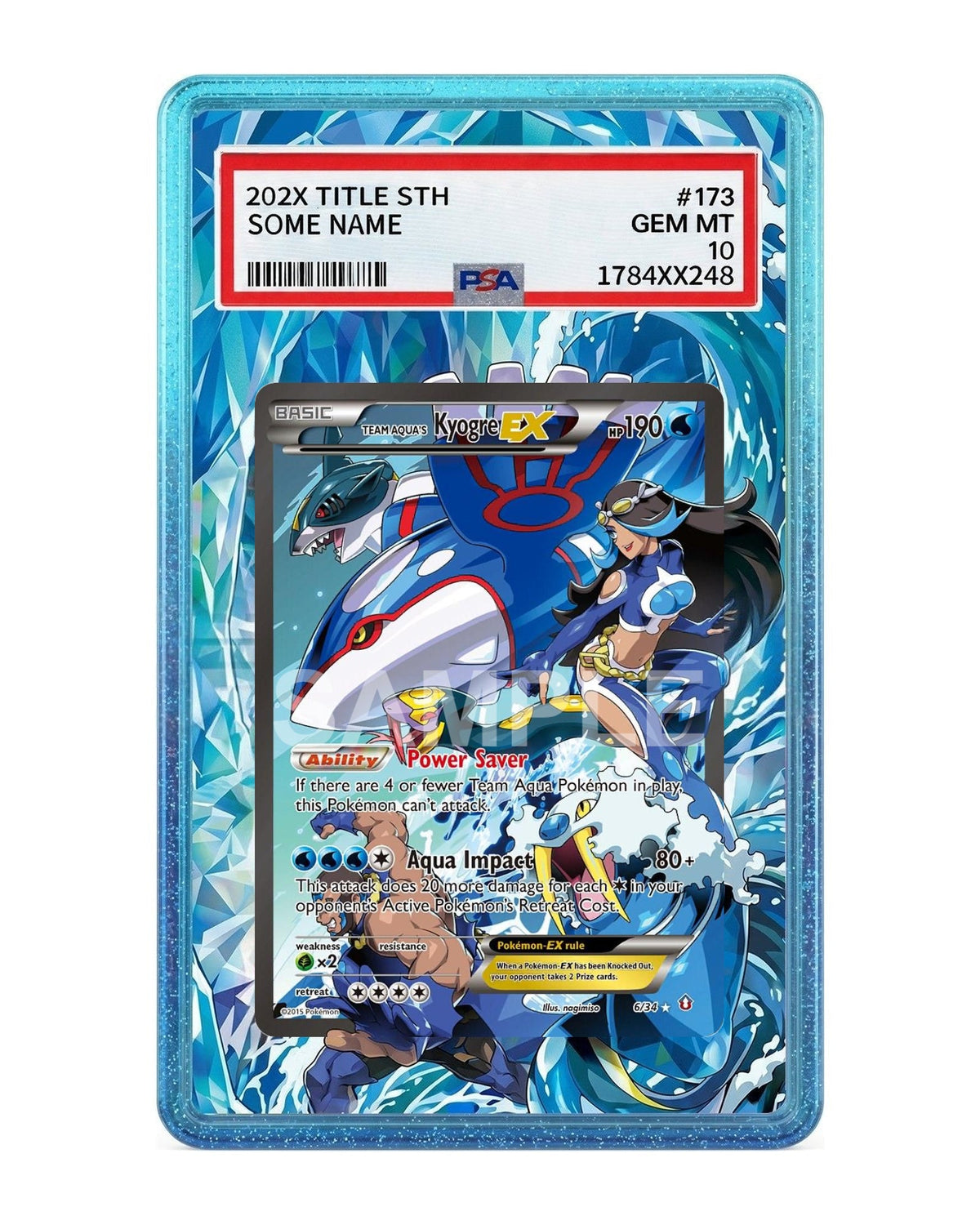 Team Aqua's Kyogre EX #6 Double Crisis Extended Art Case