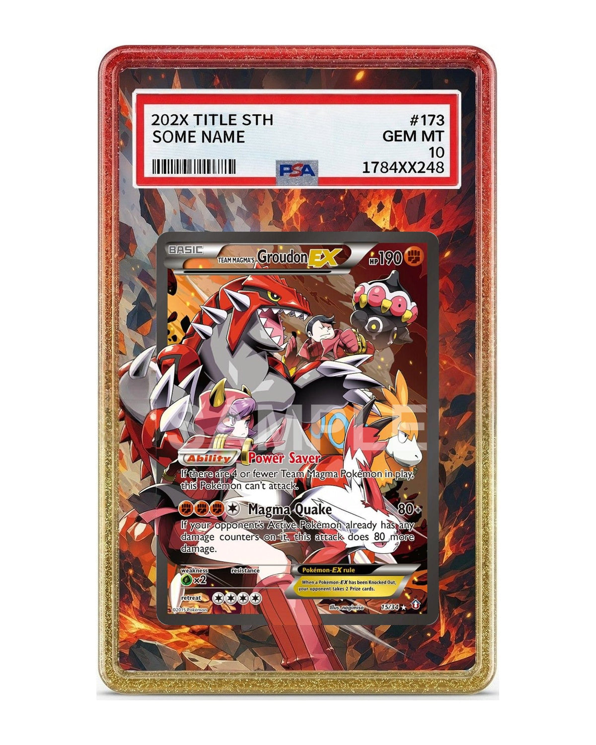 Team Magma's Groudon EX #15 Double Crisis Extended Art Case
