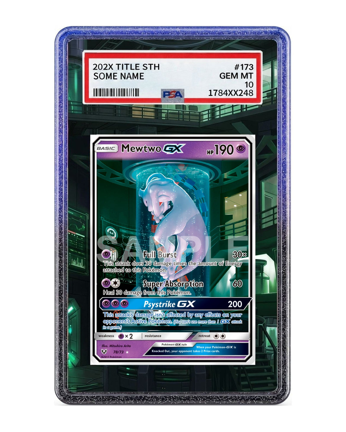 Mewtwo GX #78 Shining Legends Extended Art Case
