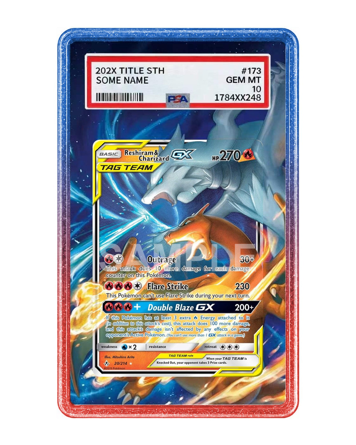 Reshiram & Charizard GX #20 Unbroken Bonds Extended Art Case